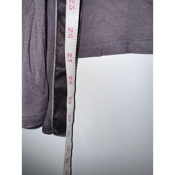 Boden Sweater Womens 6 Purple Lyocell Open Front Cardigan Velour Trim Thin - Picture 5 of 7